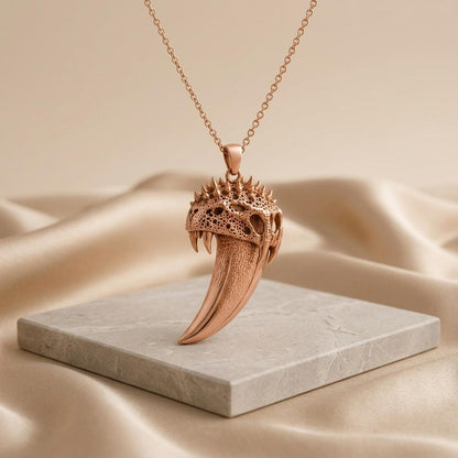 Ancient Saber Tooth Pendant | 925 Sterling Silver | Prehistoric Animal Theme | Unique Statement Gift