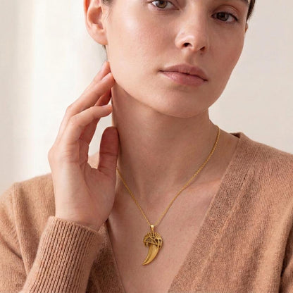 Ancient Saber Tooth Pendant | 925 Sterling Silver | Prehistoric Animal Theme | Unique Statement Gift
