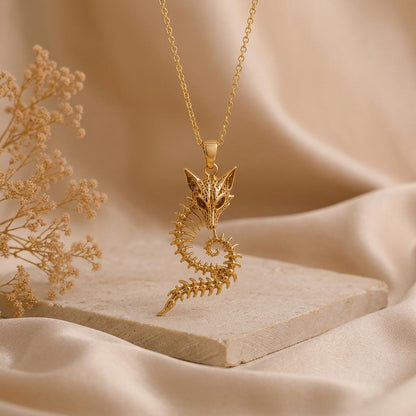 Sacred Fox Skeleton Crest pendant | 925 Sterling Silver | Mystical Wildlife Theme | Unique Symbolic Gift