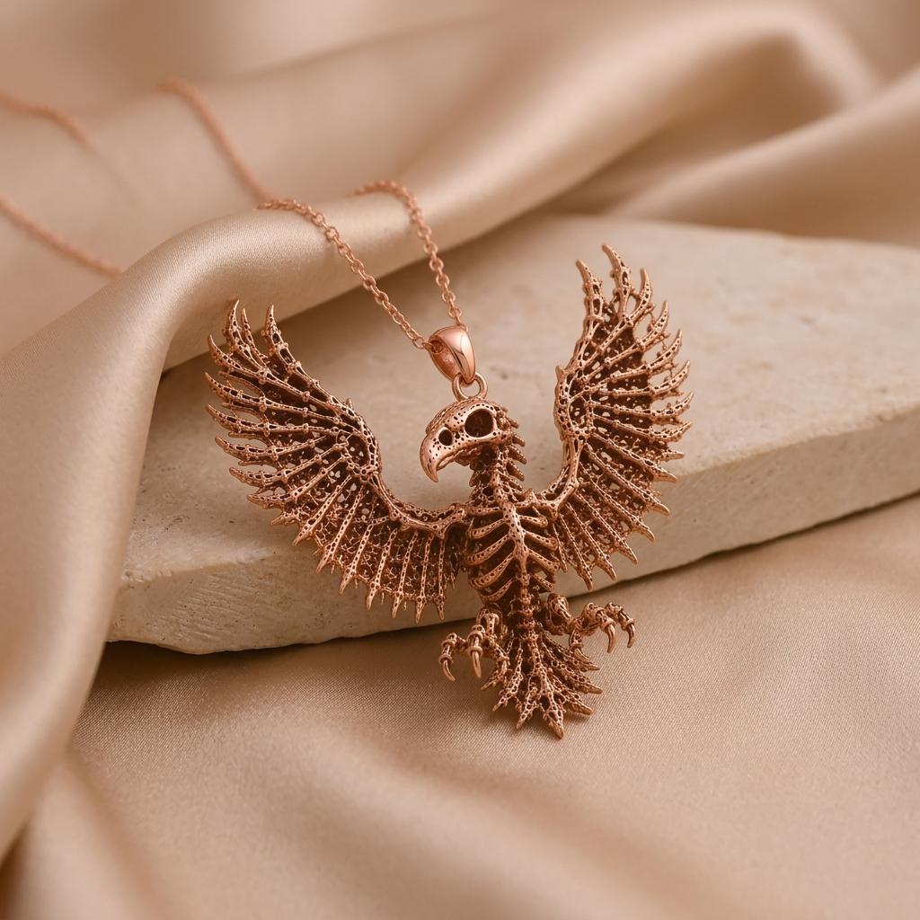 Sacred Eagle Skeleton | 925 Sterling Silver | Mythological Gothic | Unique Statement Gift