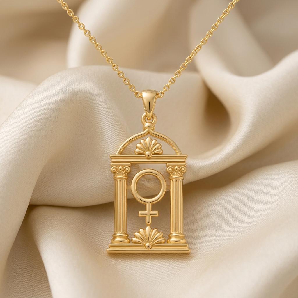 Venus Temple Pendant | 925 Sterling Silver for Women | Goddess Mythology Symbolism | Femininity Empowerment Gift