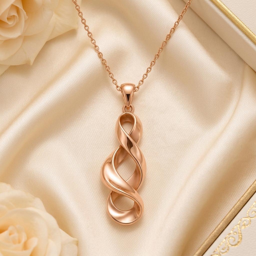 Sculptural Ribbon Necklace | 925 Sterling Silver | Modern Flowing Design | Thoughtful Gift for Her