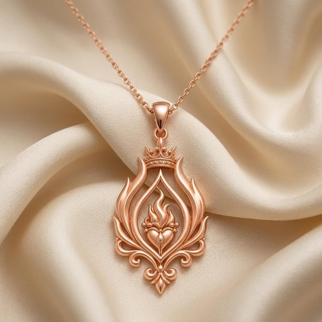 Regal Flame Necklace | 925 Sterling Silver | Symbolic Flame Design | Gift for Inner Strength