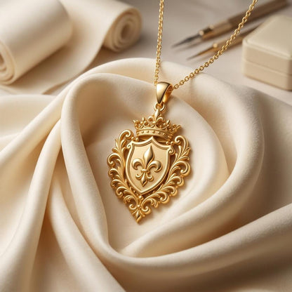 Dynasty Emblem Necklace | Sterling Silver Jewelry | Regal Heraldic Design | Meaningful Heritage Gift