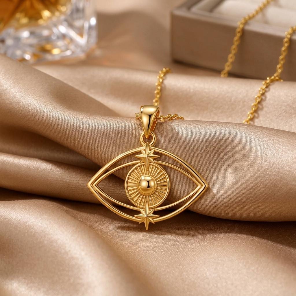 Evil Eye Luxe Necklace | Sterling Silver | Mystical Protection Charm | Meaningful Protection Gift
