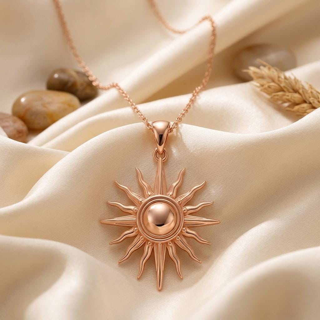 Sun Relic Pendant | 925 Sterling Silver | Celestial Bohemian Style | Meaningful Spiritual Gift