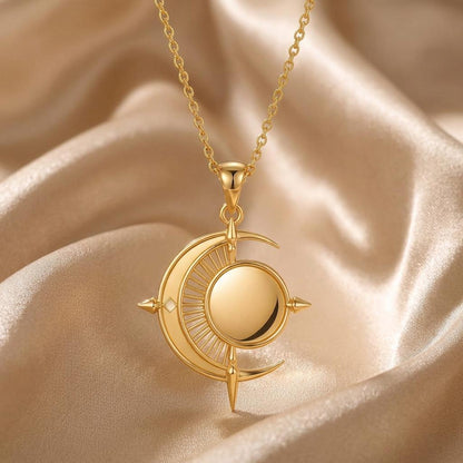 Lunar Eclipse Necklace | 925 Sterling Silver | Celestial Theme Jewelry | Thoughtful Gift for Her