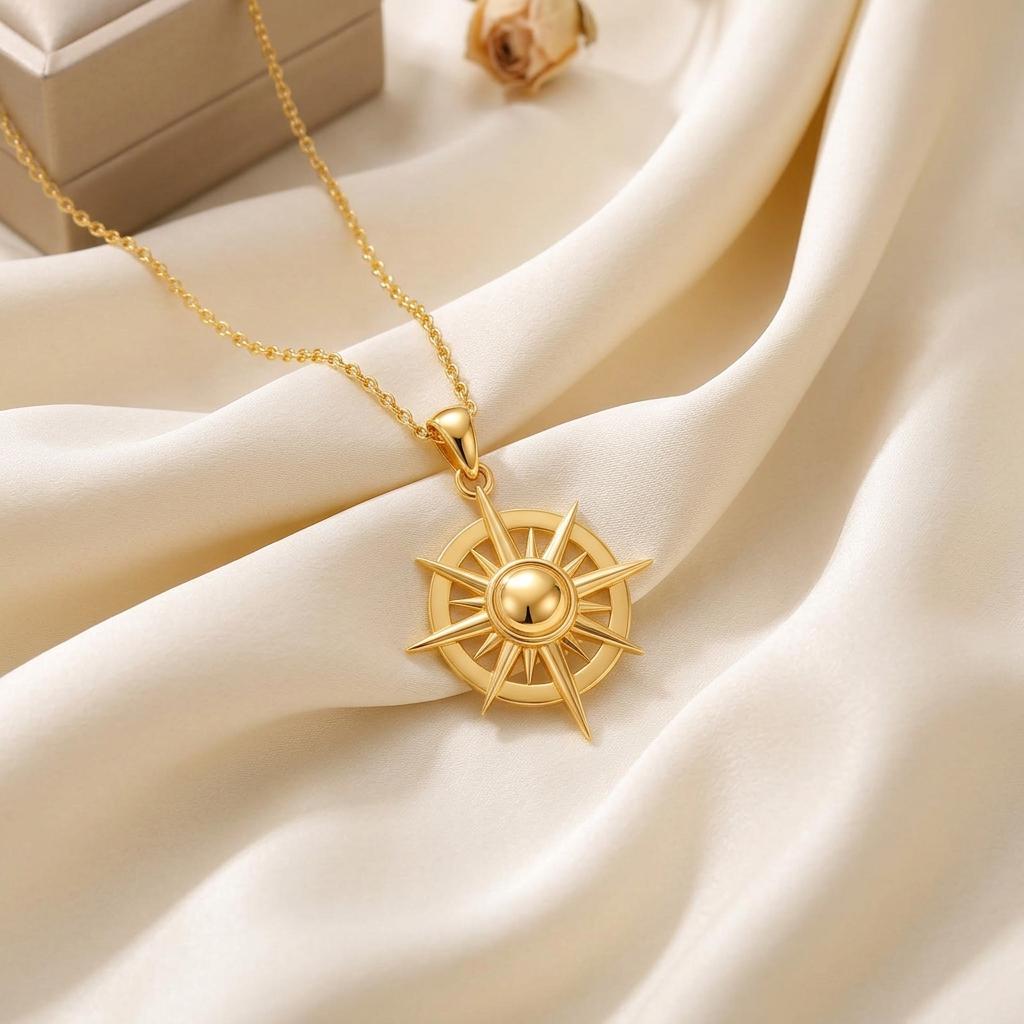 Solar Halo Pendant | 925 Sterling Silver | Celestial Sunburst Style | Inspirational Keepsake Gift