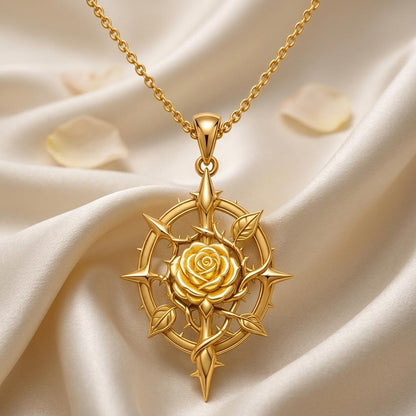 Rose Thorn Pendant | 925 Sterling Silver | Symbolic Floral Design | Meaningful Love Gift