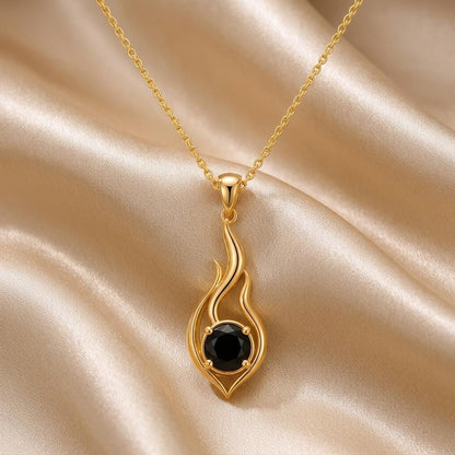 Sacred Flame Pendant | Gold Plated 925 Silver | Symbolic Flame Design | Empowerment Gift