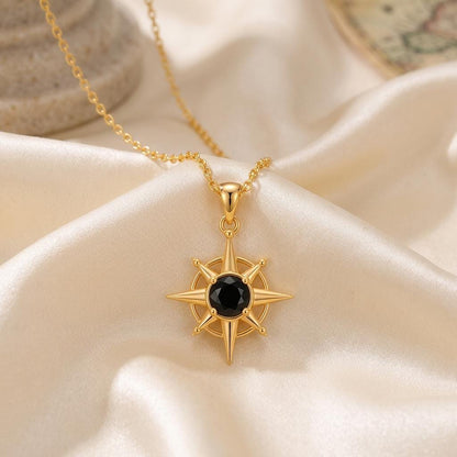 Compass Gem Pendant | 925 Sterling Silver | Symbolic Guidance | Inspirational Gift