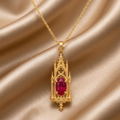 Crystal Tower Pendant | 925 Sterling Silver Jewelry | Gothic Architectural Design | Unique Gift for Her