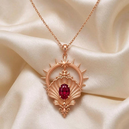 Venus Shell Halo Necklace | 925 Sterling Silver | Celestial Goddess Theme | Meaningful Occasion Gift
