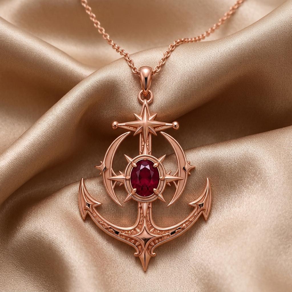 Celestial Anchor Pendant | 925 Sterling Silver | Celestial Nautical Style | Meaningful Keepsake Gift