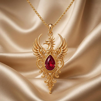 Phoenix Tear Necklace | 925 Sterling Silver | Mythological Rebirth Theme | Empowerment Gift for Her