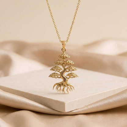 Cedar Crown Bonsai Pendant | 925 Sterling Silver | Nature Inspired Jewelry | Meaningful Gift for Growth