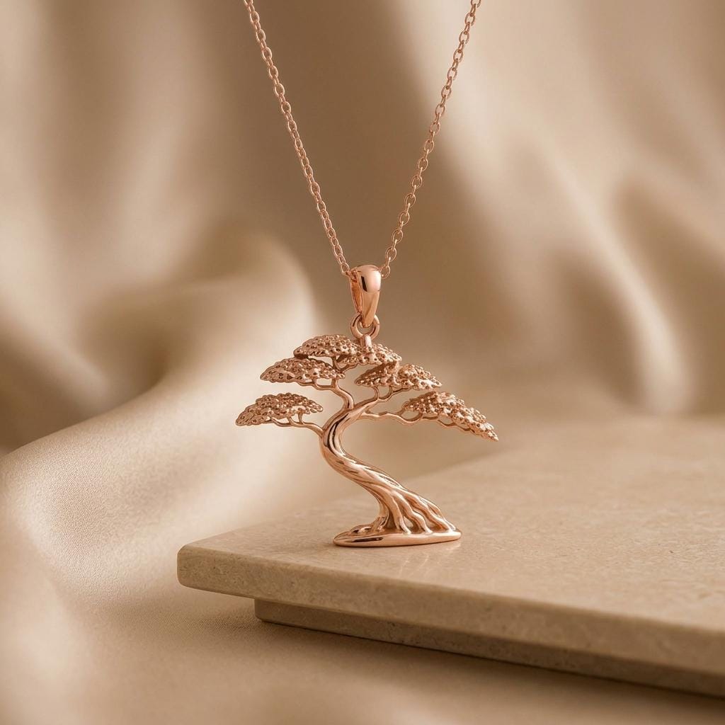 Acacia Wind Necklace | 925 Sterling Silver for Women | Nature Inspired Symbolic Tree | Meaningful Gift for Her
