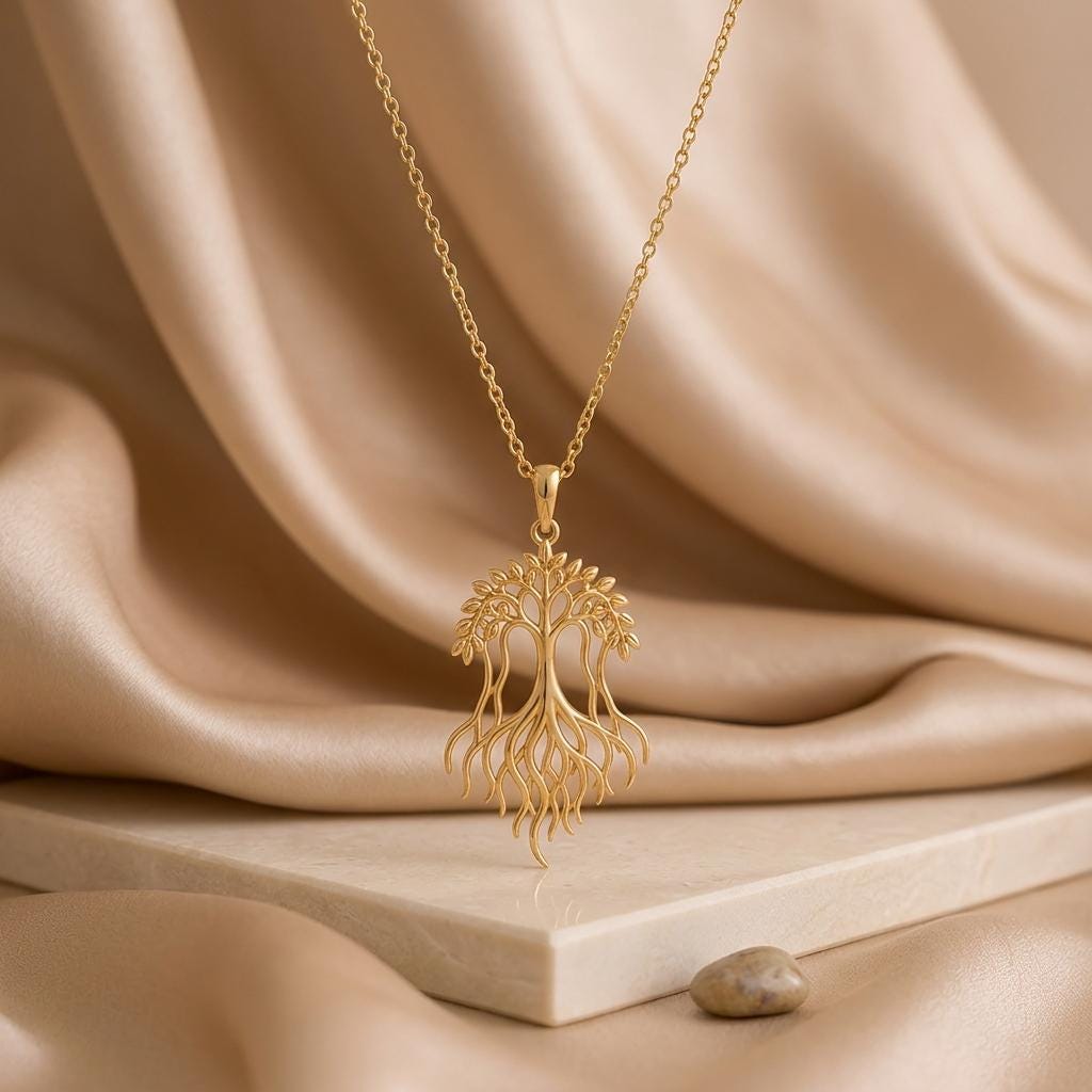 Banyan Flow Necklace | Sterling Silver | Tree of Life Theme | Meaningful Gift
