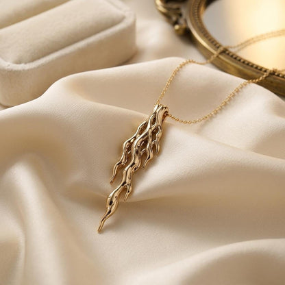 Molten Vein Pendant | 925 Sterling Silver | Organic Sculptural Design | Unique Statement Gift