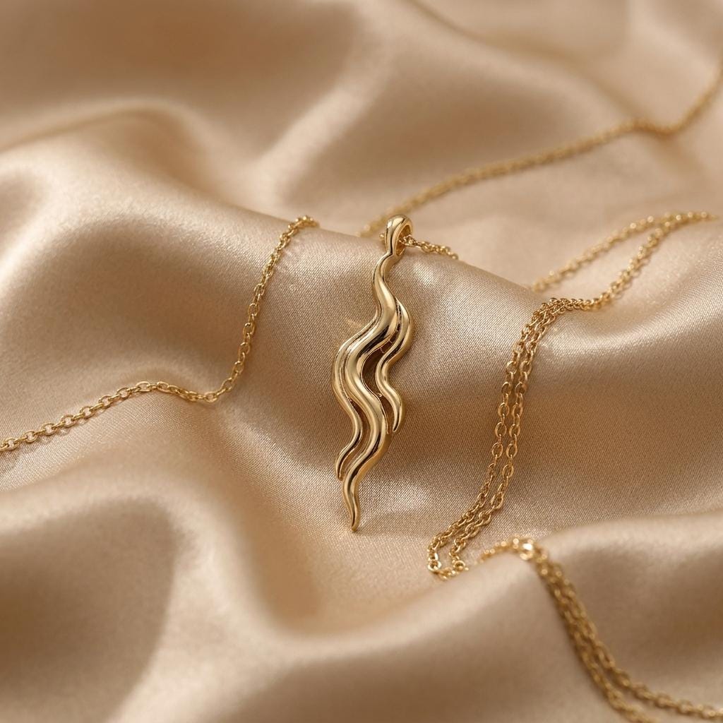 Aurora Vein Pendant | 925 Sterling Silver | Fluid Abstract Design | Meaningful Gift for Her