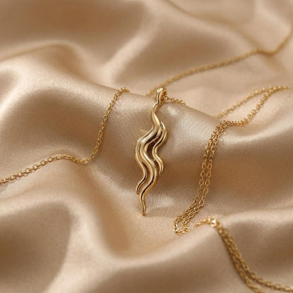 Aurora Vein Pendant | 925 Sterling Silver | Fluid Abstract Design | Meaningful Gift for Her