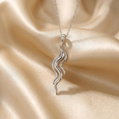Aurora Vein Pendant | 925 Sterling Silver | Fluid Abstract Design | Meaningful Gift for Her