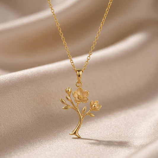 Magnolia Soft Bloom Pendant | 925 Sterling Silver | Delicate Botanical Design | Meaningful Gift for Her