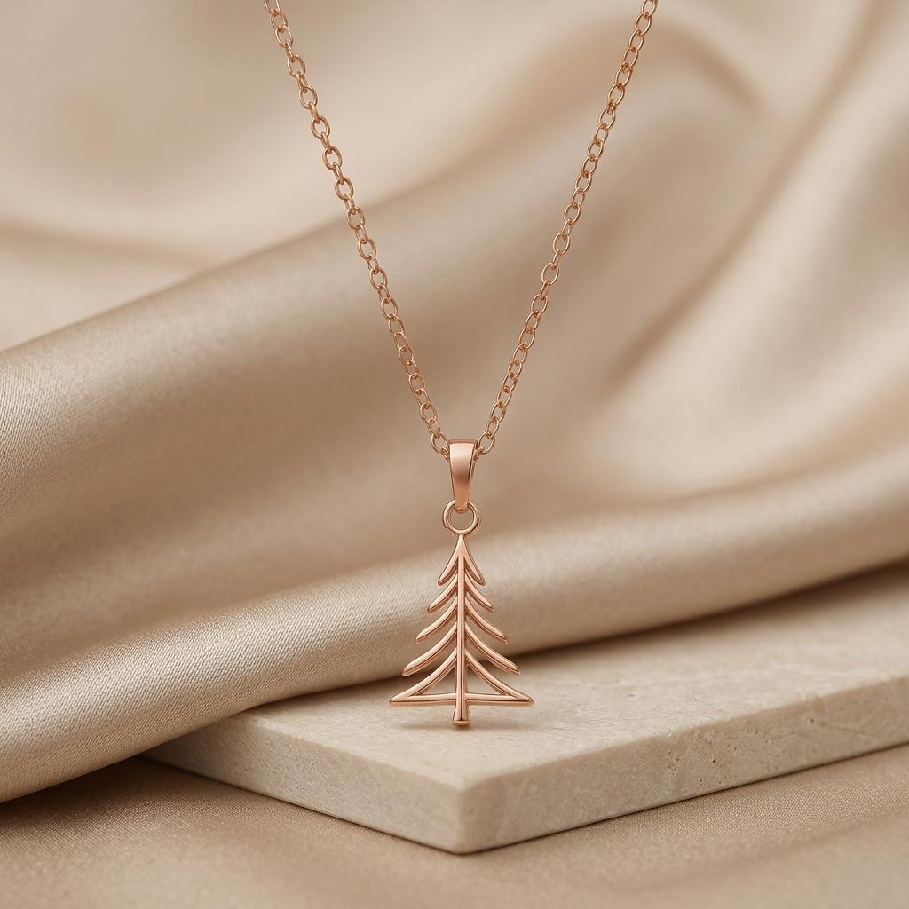 Pine Crest Pendant | 925 Sterling Silver | Minimalist Nature Theme | Christmas & Everyday Gift