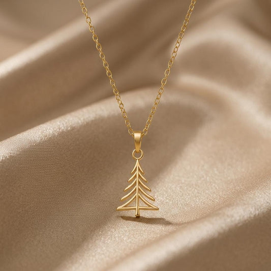 Pine Crest Pendant | 925 Sterling Silver | Minimalist Nature Theme | Christmas & Everyday Gift