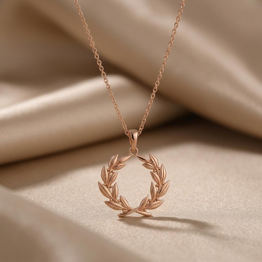 Laurel Crown Necklace | 925 Sterling Silver | Victory - Achievement Theme | Graduation & Success Gift