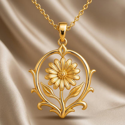 Eternal Daisy Crest Pendant | 925 Sterling Silver | Delicate Botanical Style | Meaningful Celebration Gift
