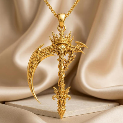 Royal Scythe Pendant | 925 Sterling Silver | Gothic Fantasy Theme | Statement Gift