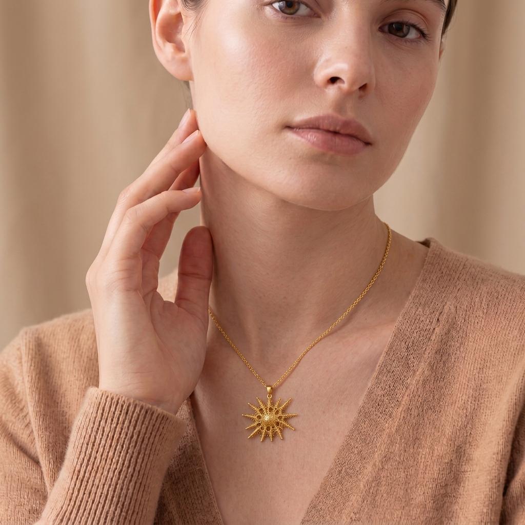 Bellatrix Star Pendant Necklace | Gold Plated Sterling Silver | Cosmic & Celestial Style | Meaningful Gift for Her