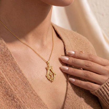 Imperial Crown Veil Necklace | 925 Sterling Silver | Regal Vintage Style | Meaningful Milestone Gift