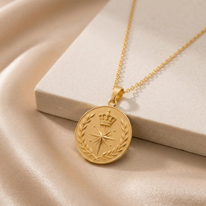 Crowned Aurora Relic Necklace | Sterling Silver Necklace | Regal Celestial Theme | Meaningful Keepsake Gift