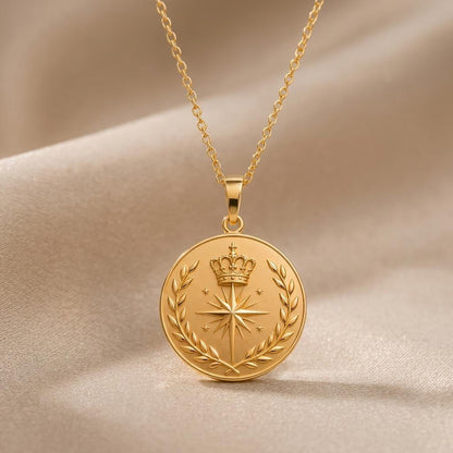 Crowned Aurora Relic Necklace | Sterling Silver Necklace | Regal Celestial Theme | Meaningful Keepsake Gift