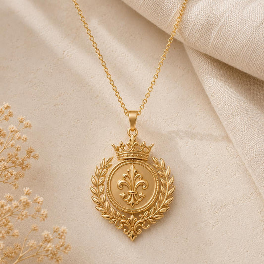 Royal Laurel Sigil Pendant | 925 Sterling Silver | Regal Emblematic Design | Meaningful Heritage Gift