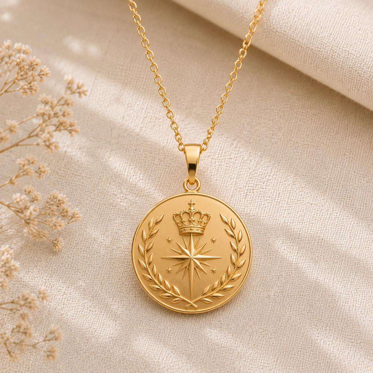 Crowned Aurora Relic Necklace | Sterling Silver Necklace | Regal Celestial Theme | Meaningful Keepsake Gift