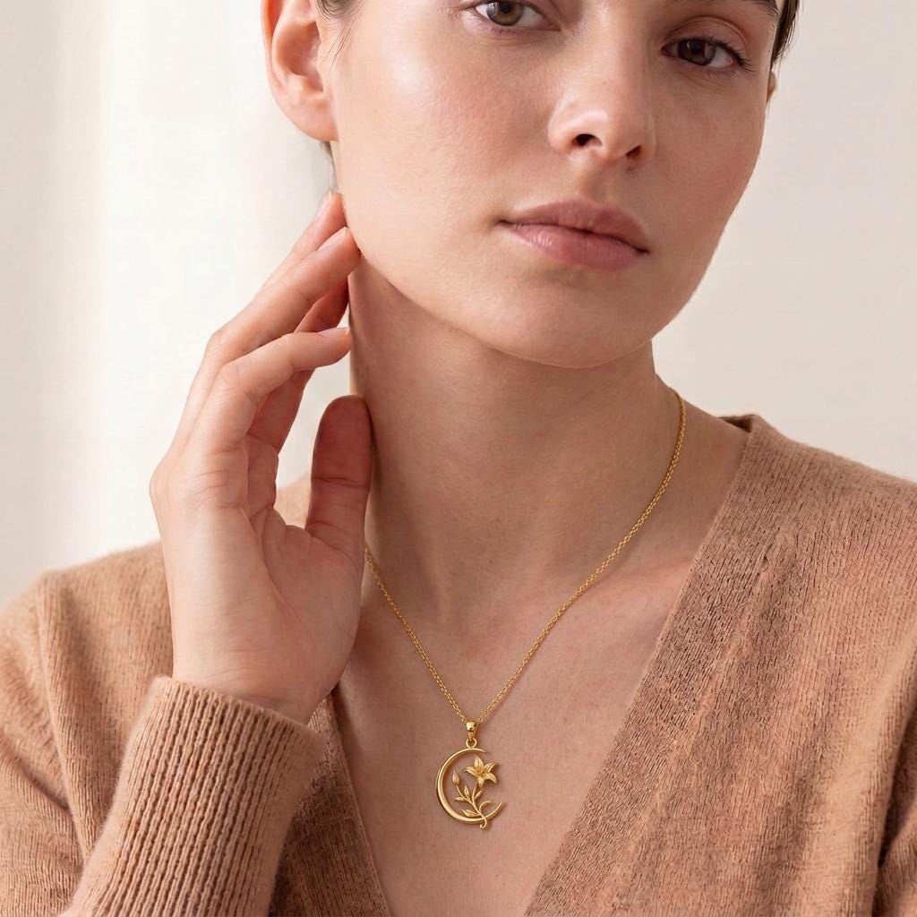 Moonvine Lily Pendant | Sterling Silver | Celestial Floral | Meaningful Gift