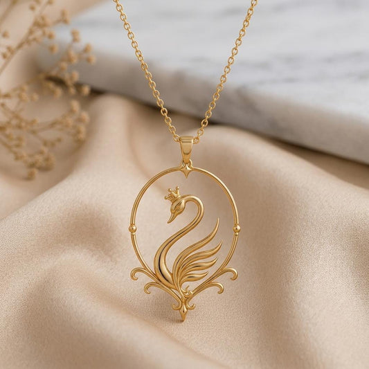 Swan Aura Pendant | 925 Sterling Silver | Elegant Royal Swan Necklace | Meaningful Gift for Her