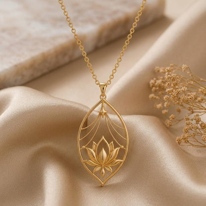 Lotus Veil Pendant | Sterling Silver for Women | Spiritual Nature Theme | Meaningful Gift for Her