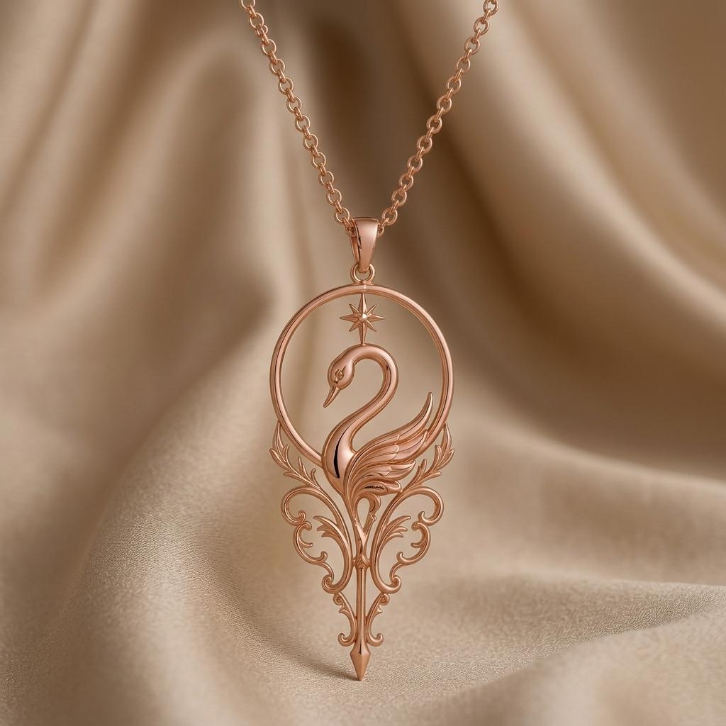 Celestial Swan Halo Pendant | 925 Sterling Silver | Elegant Celestial Design | Meaningful Gift for Her