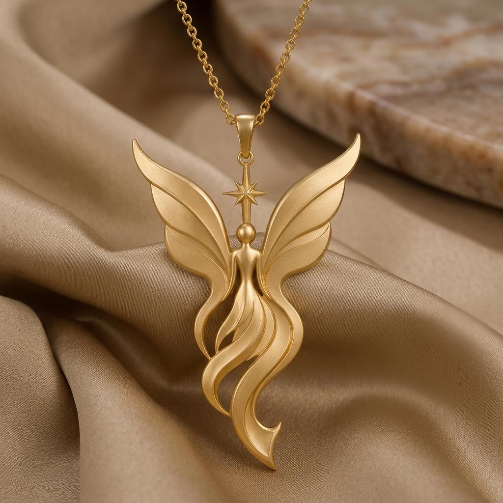 Aurora Wing Fairy Pendant | Sterling Silver | Fantasy Winged Design | Inspirational Gift