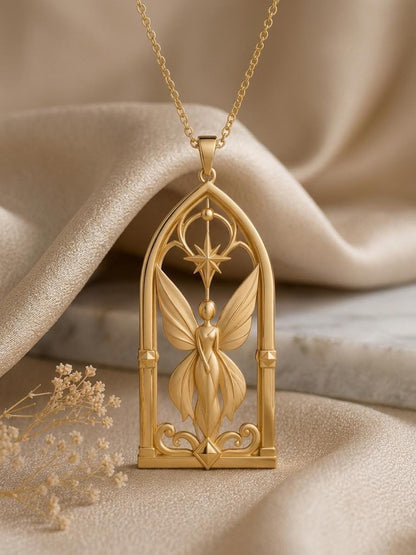 Celestial Fairy Gate Necklace | 925 Sterling Silver | Enchanted Fantasy Theme | Unique Spiritual Gift