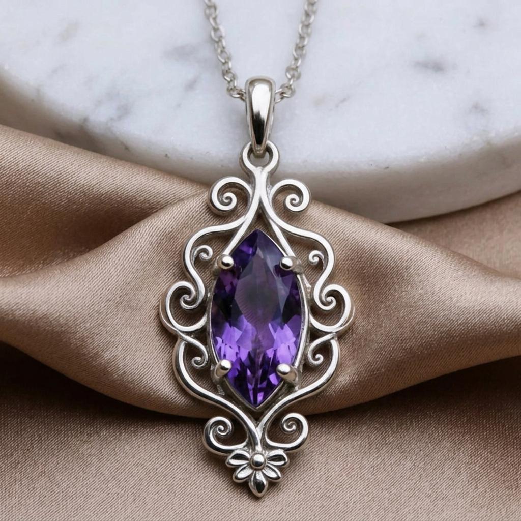 Elven Vine Birthstone Necklace | Sterling Silver Birthstone | Elven Fantasy Nature Inspired | Birthday Anniversary Special Gift