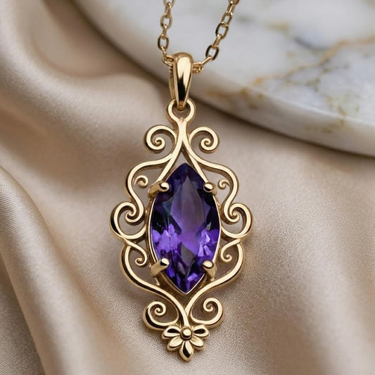 Elven Vine Birthstone Necklace | Sterling Silver Birthstone | Elven Fantasy Nature Inspired | Birthday Anniversary Special Gift