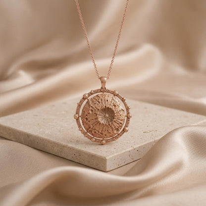 Vesta Asteroid Pendant Necklace | 925 Sterling Silver | Celestial Astronomy Style | Thoughtful Space Gift