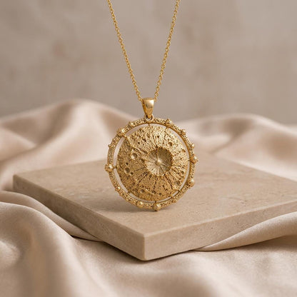 Vesta Asteroid Pendant Necklace | 925 Sterling Silver | Celestial Astronomy Style | Thoughtful Space Gift