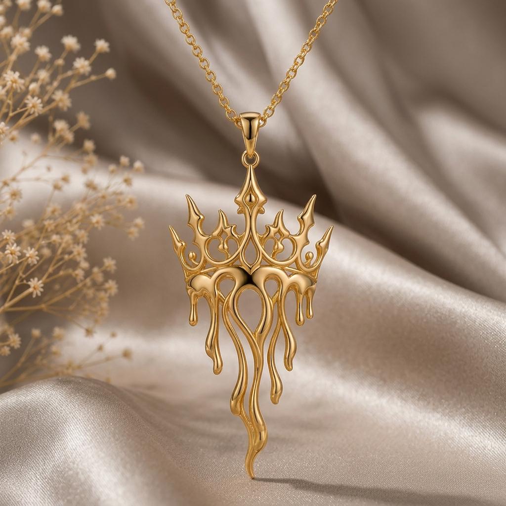 Crown Drift Pendant | 925 Sterling Silver | Fluid Crown Design | Empowerment Gift