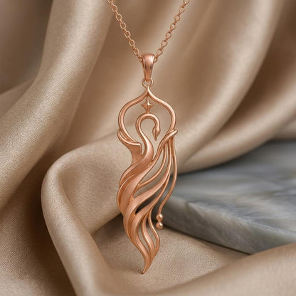 Swan Veil Crest pendant | 925 Sterling Silver | Elegant Nature Inspired | Meaningful Occasion Gift